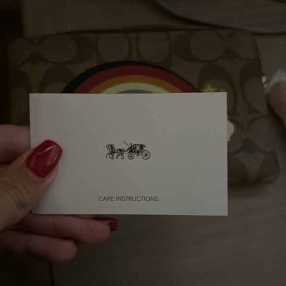 Coach Limited Edition Brown Monogram Rainbow Wristlet - Picture 2 of 5